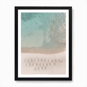 White Beach Cabanas Art Print