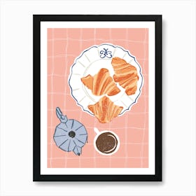 Croissants And Coffee Art Print Art Print