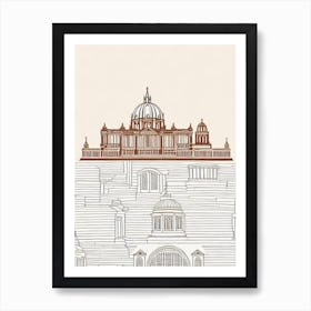 Berliner Dom 1 Berlin Boho Landmark Illustration Art Print