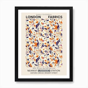 Poster Radiant Petals London Fabrics Floral Pattern 1 Art Print