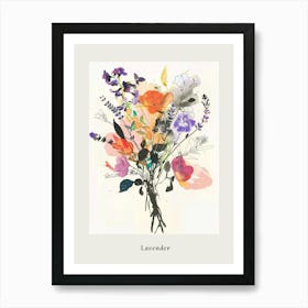 Lavender 3 Collage Flower Bouquet Poster Art Print
