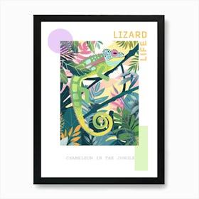 Chameleon In The Jungle Modern Abstract Illustration 6 Poster Art Print