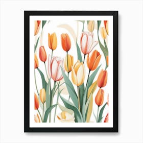 Tulips Seamless Pattern Art Print