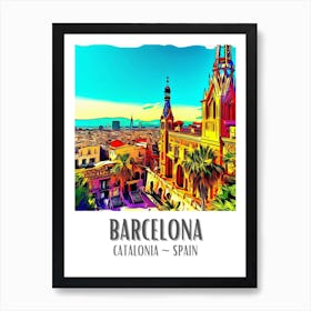 Barcelona Cityscape Art Print