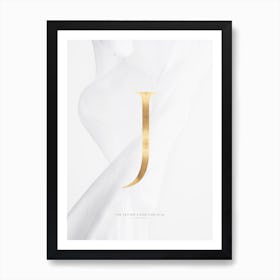 Letter J Gold Art Print