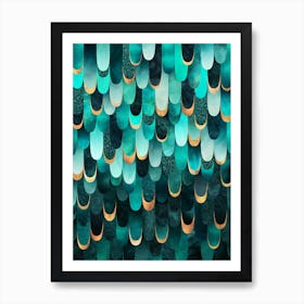 Feathered in Turquoise Art Print