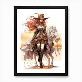 Steampunk Cowgirl 9 Art Print