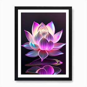 Pink Lotus Holographic 2 Art Print
