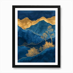 Blue And Gold Canvas Print 1 Art Print