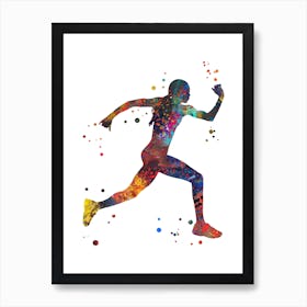 Runner Girl Watercolor Art Print