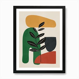 Modern Abstract Minimal Shapes Branches Art 5 Art Print