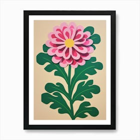 Cut Out Style Flower Art Chrysanthemum 4 Art Print