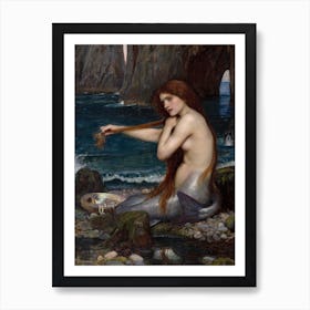 A Mermaid, John William Waterhouse Art Print