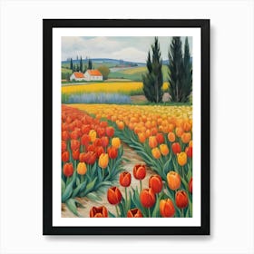 Tulips In The Field Art Print