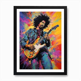 Jimi Hendrix Vintage Psycedellic 2 Art Print