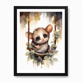 Adorable Chubby Hanging Possum 2 Art Print