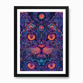 Psychedelic Cat 20 Art Print