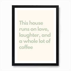 Laughter Kitchen Typography Sage Art Print