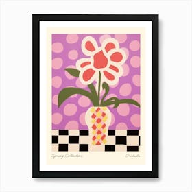 Spring Collection Orchids Flower Vase 8 Art Print