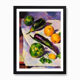 Chinese Eggplant Cezanne Style vegetable Art Print