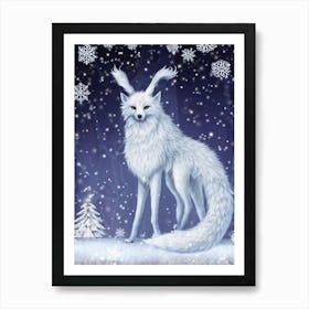 A Bubo The Silver Fox Like Creature From Old European Folklore Strikes A Festive Pose In The Middl (3) Art Print