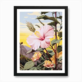 Hibiscus 2 Flower Painting Art Print