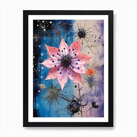 Surreal Florals Love In A Mist Nigella 3 Flower Painting Poster