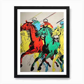 Horse Racing Pop Art 3 Art Print