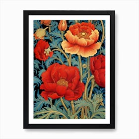 Poppies By William Morris Art Print