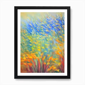 Blue Star Fern Impressionist Painting Plant Art Print