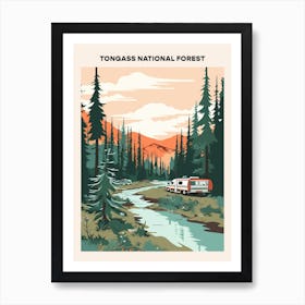 Tongass National Forest Midcentury Travel Poster Art Print