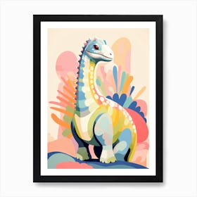 Colourful Dinosaur Camptosaurus 3 Art Print