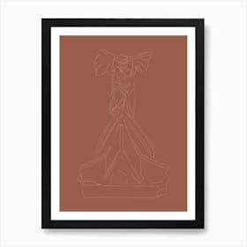 The Winged Victory of Samothrace (The Goddess Nike) Line Drawing - Neutral Art Print