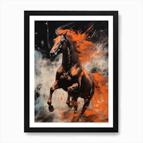 A Horse Painting In The Style Of Palette Negative Painting 4 Art Print
