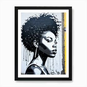 Graffiti Mural Of Beautiful Black Woman 53 Art Print