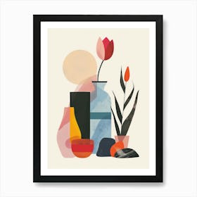 Abstract Objects Collection Flat Illustration 7 Art Print