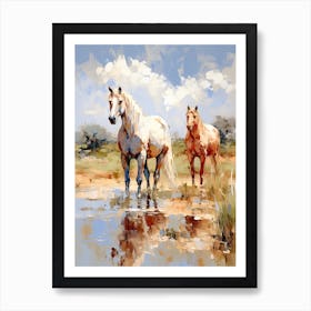 Horses Painting In Outback, Australia 1 Art Print