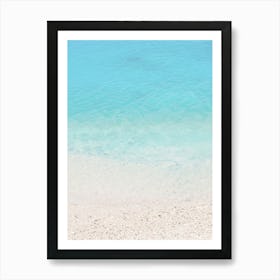 Milos, Greece I Minimalist photography of turquoise water on Mediterranean Sea on a paradise beach with the pastel aesthetic of summer vacations on the French Riviera or in the Caribbean islands Art Print