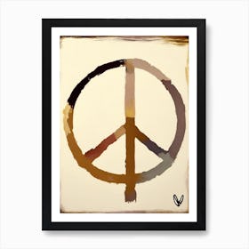 Peace And Love Symbol Abstract Painting Art Print