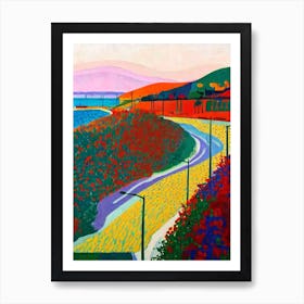 Long Beach, California Hockney Style Art Print