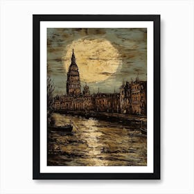 London England Van Gogh Style 4 Art Print