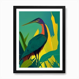 Green Heron Pop Matisse 2 Bird Art Print