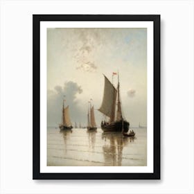 Boats In The Water Painting Art Print