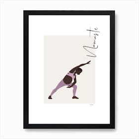 Namaste I - person, yoga, namaste, silhouette, self love, minimalistic, pastel, boho, spirituality, yoga pose, yogi, mural, illustration, fine art, mindfulness Art Print