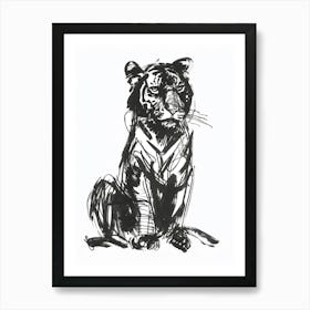 B&W Siberian Tiger Art Print