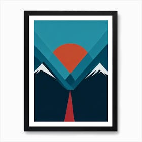 Revelstoke, Canada Modern Illustration Skiing Poster Art Print