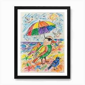 Birds On The Beach 3 Art Print