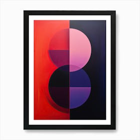 '8' Red Bauhaus style Art Print