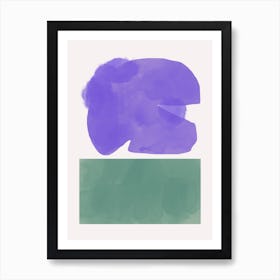 Watercolor Purple And Green Art Print