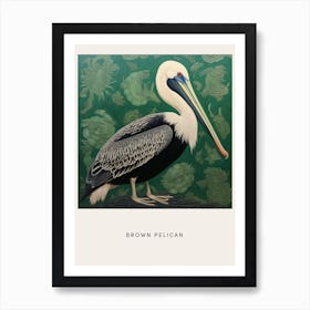 Ohara Koson Inspired Bird Painting Brown Pelican 4 Poster Art Print